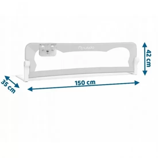Bariera de protectie pentru pat 150 x 35 x 42 cm Nukido 722200 - Gri Bariera de protectie pentru pat 150 x 35 x 42 cm Nukido 722200 - Gri