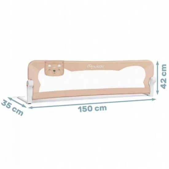 Bariera de protectie pentru pat 150 x 35 x 42 cm Nukido 722201 - Bej Bariera de protectie pentru pat 150 x 35 x 42 cm Nukido 722201 - Bej
