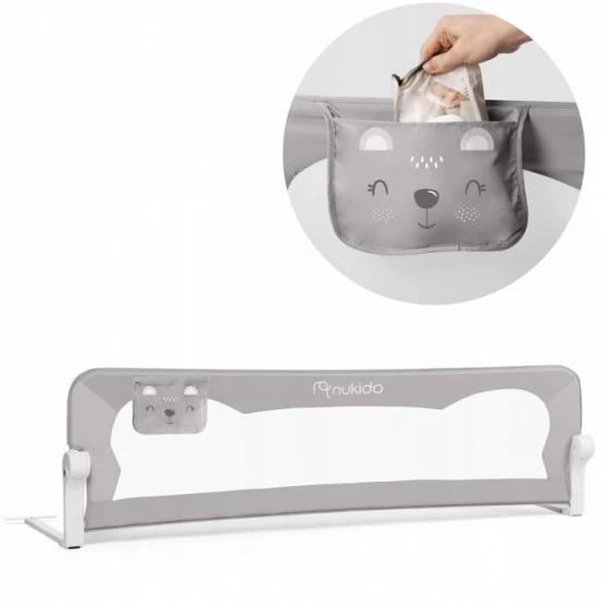 Bariera de protectie pentru pat 180 x 35 x 42 cm Nukido 722400 - Gri Bariera de protectie pentru pat 180 x 35 x 42 cm Nukido 722400 - Gri
