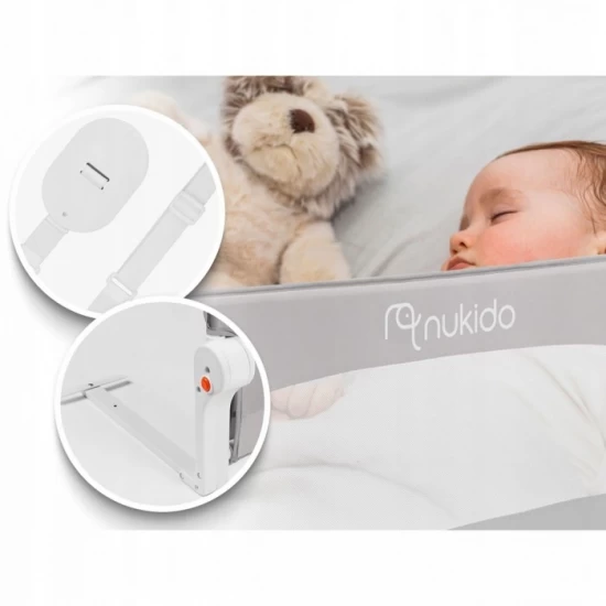 Bariera de protectie pentru pat 180 x 35 x 42 cm Nukido 722400 - Gri Bariera de protectie pentru pat 180 x 35 x 42 cm Nukido 722400 - Gri