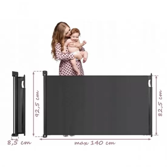 Bariera de protectie pentru scari si usi, 50-140 cm, Nukido 718400 - Negru Bariera de protectie pentru scari si usi, 50-140 cm, Nukido 718400 - Negru