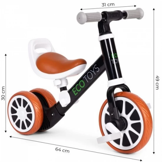 Bicicleta 2 in 1 cu pedale detasabile Ecotoys LC-V1307N - Negru