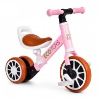 Bicicleta 2 in 1 cu pedale detasabile Ecotoys LC-V1307N - Roz