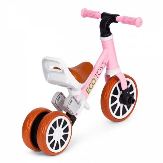 Bicicleta 2 in 1 cu pedale detasabile Ecotoys LC-V1307N - Roz