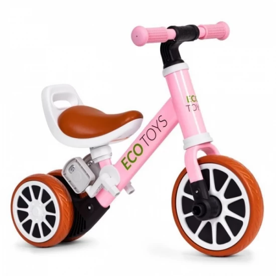 Bicicleta 2 in 1 cu pedale detasabile Ecotoys LC-V1307N - Roz