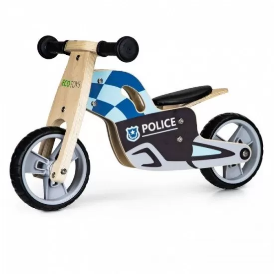 Bicicleta de echilibru din lemn cu roti EVA Ecotoys LC-V1330 - Politie Bicicleta de echilibru din lemn cu roti EVA Ecotoys LC-V1330 - Politie