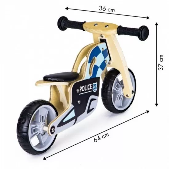 Bicicleta de echilibru din lemn cu roti EVA Ecotoys LC-V1330 - Politie Bicicleta de echilibru din lemn cu roti EVA Ecotoys LC-V1330 - Politie