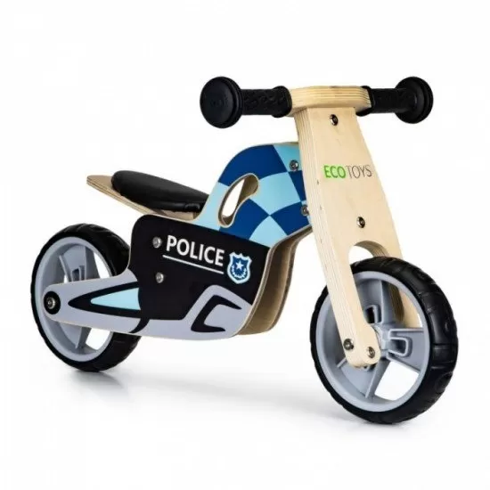 Bicicleta de echilibru din lemn cu roti EVA Ecotoys LC-V1330 - Politie Bicicleta de echilibru din lemn cu roti EVA Ecotoys LC-V1330 - Politie