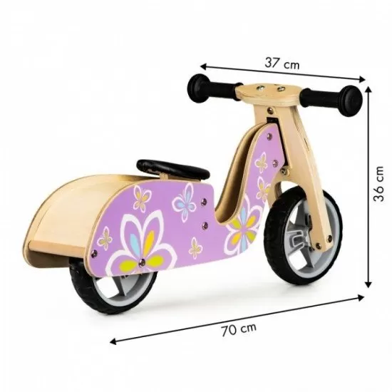 Bicicleta de echilibru din lemn cu roti EVA Ecotoys LC-V1330 - Violet cu fluturasi Bicicleta de echilibru din lemn cu roti EVA Ecotoys LC-V1330 - Violet cu fluturasi