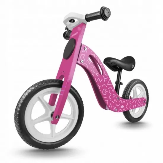 Bicicleta de lemn fara pedale Ricokids RC-614 - Roz Bicicleta de lemn fara pedale Ricokids RC-614 - Roz