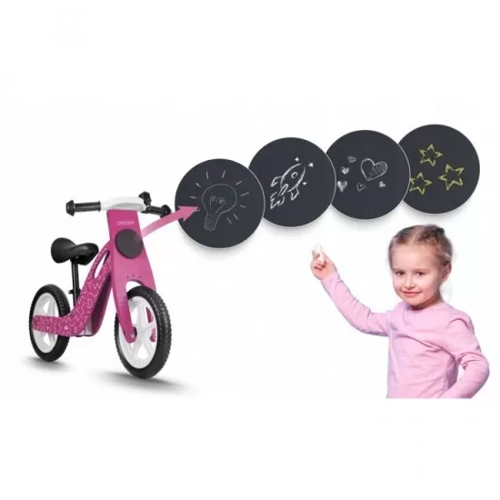 Bicicleta de lemn fara pedale Ricokids RC-614 - Roz Bicicleta de lemn fara pedale Ricokids RC-614 - Roz