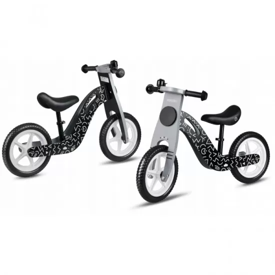 Bicicleta de lemn fara pedale Ricokids RC-615 - Negru - Gri Bicicleta de lemn fara pedale Ricokids RC-615 - Negru - Gri