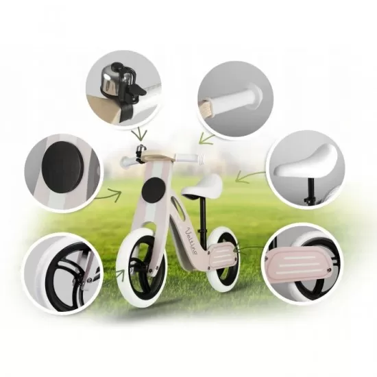 Bicicleta de lemn fara pedale Ricokids Veltino RC-619 - Roz Bicicleta de lemn fara pedale Ricokids Veltino RC-619 - Roz