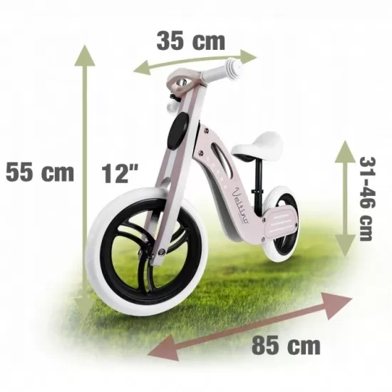Bicicleta de lemn fara pedale Ricokids Veltino RC-619 - Roz Bicicleta de lemn fara pedale Ricokids Veltino RC-619 - Roz
