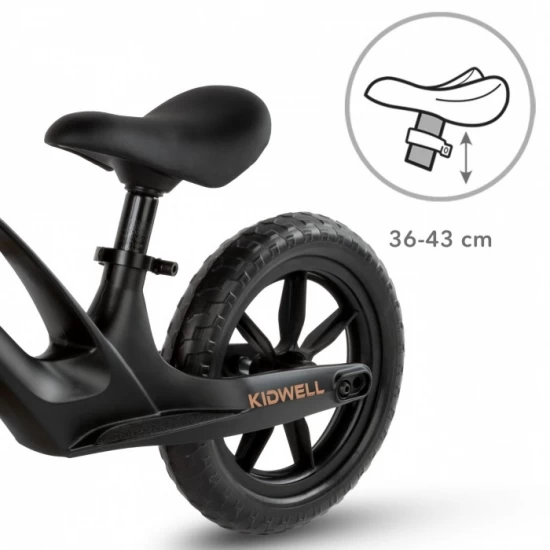 Bicicleta fara pedale, cadru magneziu, roti EVA, Kidwell Vito - Negru Bicicleta fara pedale, cadru magneziu, roti EVA, Kidwell Vito - Negru