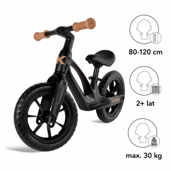 Bicicleta fara pedale, cadru magneziu, roti EVA, Kidwell Vito - Negru Bicicleta fara pedale, cadru magneziu, roti EVA, Kidwell Vito - Negru