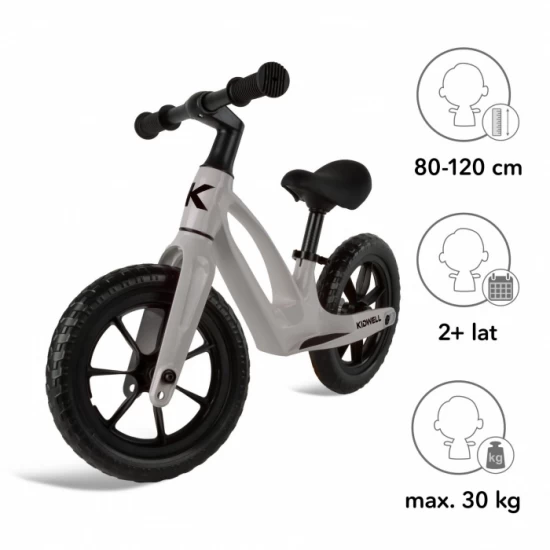 Bicicleta fara pedale, cadru magneziu, roti EVA, Kidwell Vito - Gri Bicicleta fara pedale, cadru magneziu, roti EVA, Kidwell Vito - Gri
