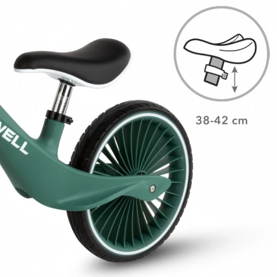 Bicicleta fara pedale, cadru nailon, roti PU, Kidwell NIX - Verde Bicicleta fara pedale, cadru nailon, roti PU, Kidwell NIX - Verde