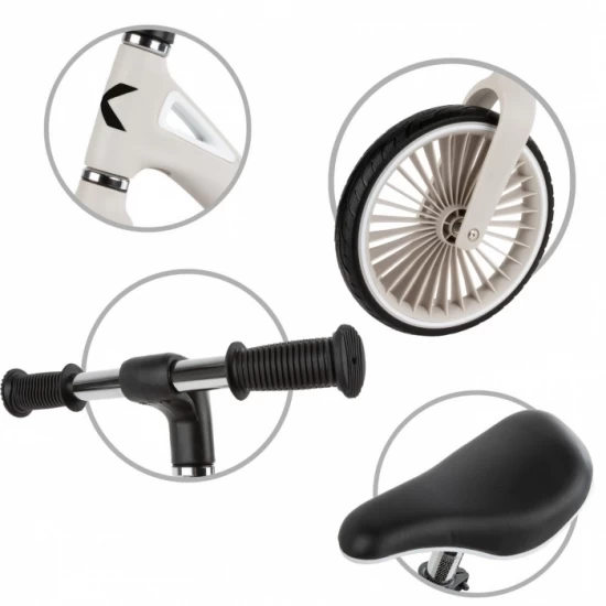 Bicicleta fara pedale, cadru nailon, roti PU, Kidwell NIX - Gri Bicicleta fara pedale, cadru nailon, roti PU, Kidwell NIX - Gri