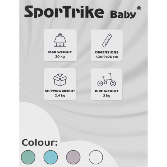Bicicleta fara pedale cu 4 roti din plastic SporTrike - Roz Bicicleta fara pedale cu 4 roti din plastic SporTrike - Roz