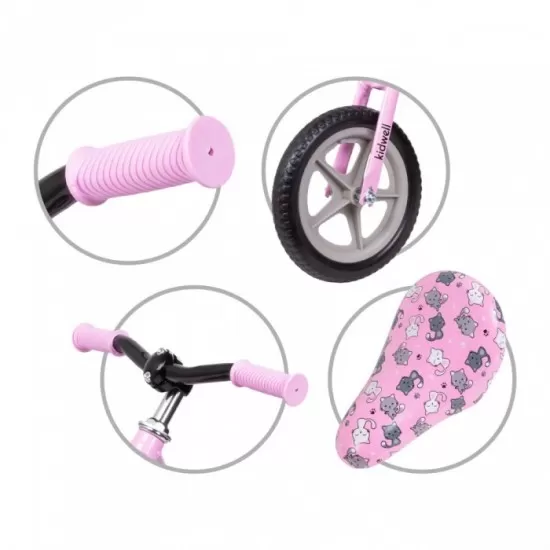 Bicicleta fara pedale cu cadru din magneziu Kidwell Comet - Pink Gray Bicicleta fara pedale cu cadru din magneziu Kidwell Comet - Pink Gray
