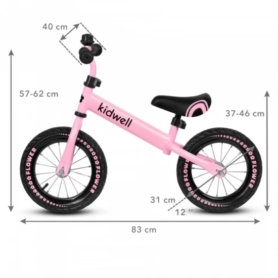 Bicicleta fara pedale Kidwell Cruzer Flower - Pink Bicicleta fara pedale Kidwell Cruzer Flower - Pink