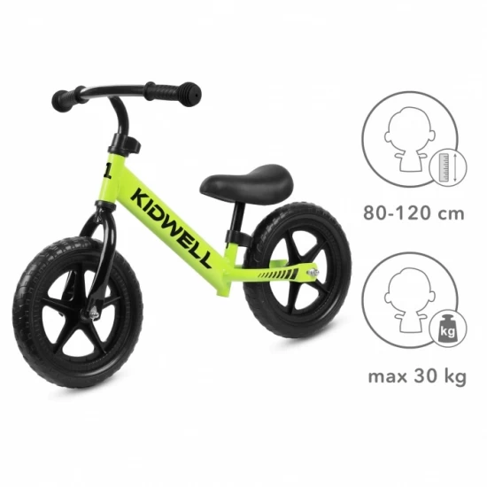 Bicicleta fara pedale Kidwell Rebel Green Bicicleta fara pedale Kidwell Rebel Green