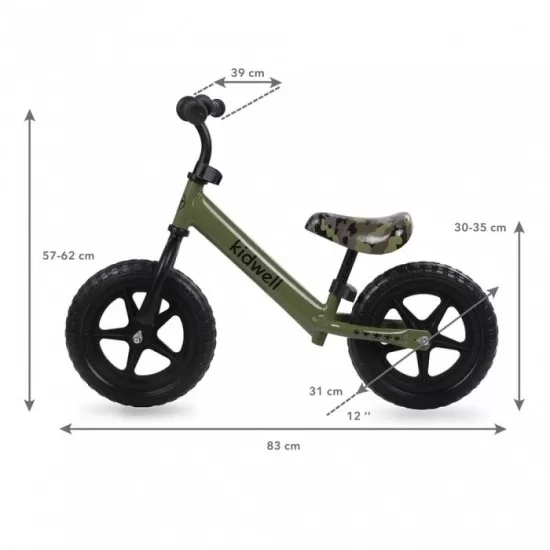 Bicicleta fara pedale Kidwell Rebel Khaki Bicicleta fara pedale Kidwell Rebel Khaki