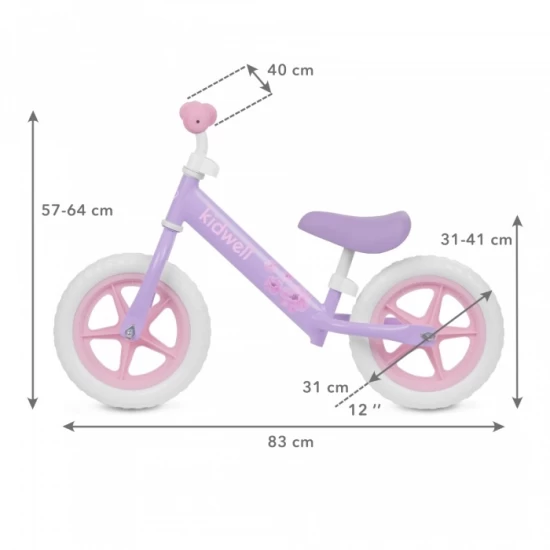 Bicicleta fara pedale Kidwell Rebel Violet Bicicleta fara pedale Kidwell Rebel Violet