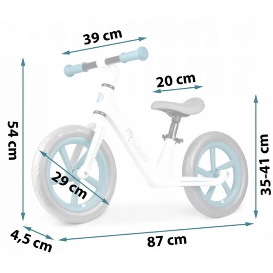 Bicicleta fara pedale pentru copii, 87 x 39 x 54 cm, roti EVA, Light Flee Nukido NK-604 - Albastru - Alb Bicicleta fara pedale pentru copii, 87 x 39 x 54 cm, roti EVA, Light Flee Nukido NK-604 - Albastru - Alb