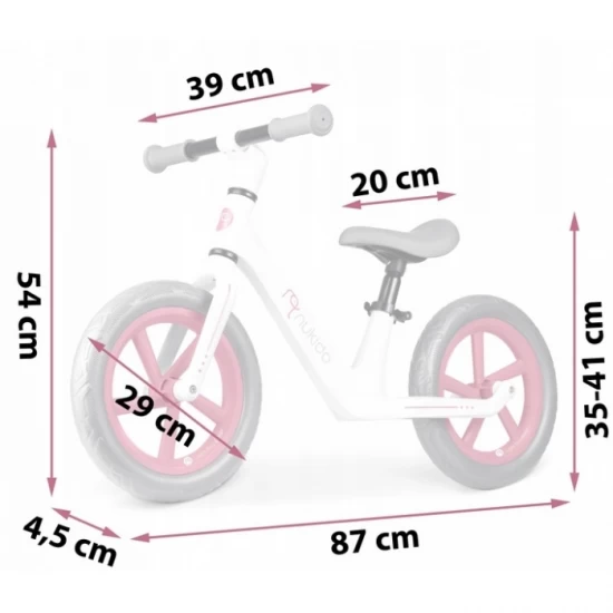 Bicicleta fara pedale pentru copii, 87 x 39 x 54 cm, roti EVA, Light Flee Nukido NK-604 - Roz - Alb Bicicleta fara pedale pentru copii, 87 x 39 x 54 cm, roti EVA, Light Flee Nukido NK-604 - Roz - Alb