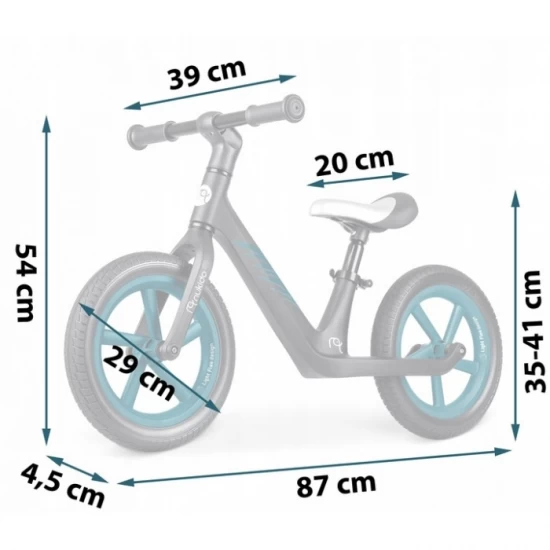 Bicicleta fara pedale pentru copii, 87 x 39 x 54 cm, roti EVA, Light Flee Nukido NK-604 - Negru