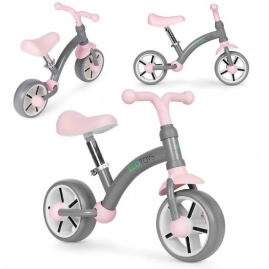 Bicicleta fara pedale pentru copii Ecotoys LC-V1252 - Gri-Roz