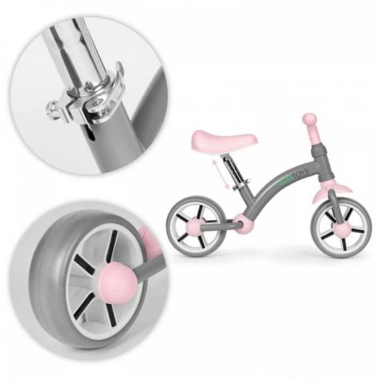 Bicicleta fara pedale pentru copii Ecotoys LC-V1252 - Gri-Roz