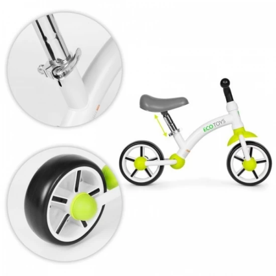 Bicicleta fara pedale pentru copii Ecotoys LC-V1252 - Verde-Alb