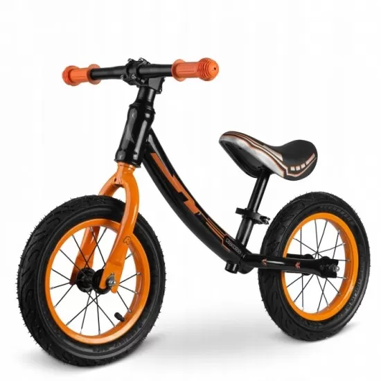Bicicleta fara pedale Ricokids 760101 - Negru - Portocaliu Bicicleta fara pedale Ricokids 760101 - Negru - Portocaliu