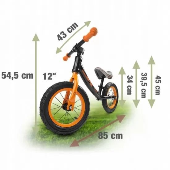 Bicicleta fara pedale Ricokids 760101 - Negru - Portocaliu Bicicleta fara pedale Ricokids 760101 - Negru - Portocaliu