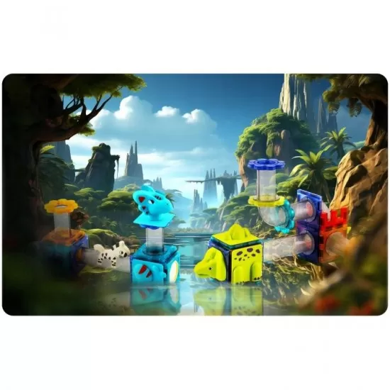 Blocuri magnetice, 107 elemente, Paradisul Dinozaurilor Ricokids RK-757 Blocuri magnetice, 107 elemente, Paradisul Dinozaurilor Ricokids RK-757