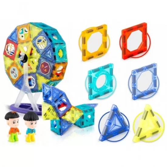 Blocuri magnetice, 71 elemente, Carusel Ricokids RK-769 Blocuri magnetice, 71 elemente, Carusel Ricokids RK-769