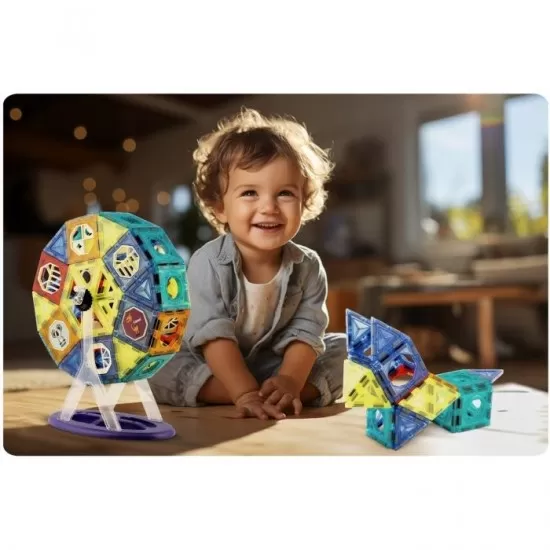 Blocuri magnetice, 71 elemente, Carusel Ricokids RK-769 Blocuri magnetice, 71 elemente, Carusel Ricokids RK-769
