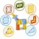Blocuri magnetice, 78 elemente, Ricokids RK-766 Blocuri magnetice, 78 elemente, Ricokids RK-766