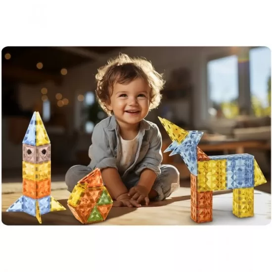 Blocuri magnetice, 78 elemente, Ricokids RK-766 Blocuri magnetice, 78 elemente, Ricokids RK-766