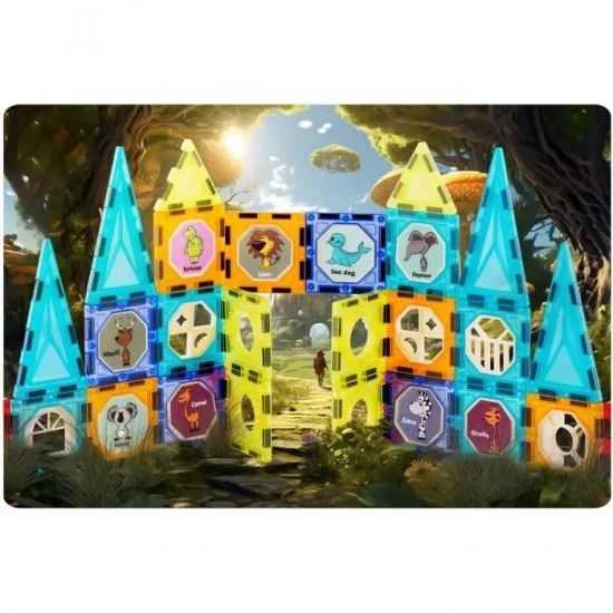 Blocuri magnetice, 98 elemente, Orasel Ricokids RK-768 Blocuri magnetice, 98 elemente, Orasel Ricokids RK-768