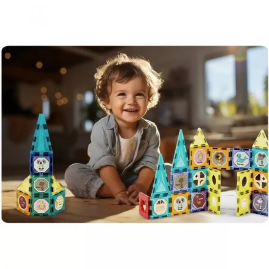 Blocuri magnetice, 98 elemente, Orasel Ricokids RK-768 Blocuri magnetice, 98 elemente, Orasel Ricokids RK-768