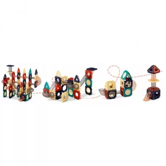 Blocuri magnetice cu tobogan si bile, 110 elemente, Ricokids RK-765