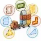 Blocuri magnetice si o masinuta, 100 elemente, Ricokids RK-766 Blocuri magnetice si o masinuta, 100 elemente, Ricokids RK-766