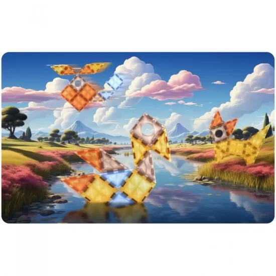 Blocuri magnetice si o masinuta, 100 elemente, Ricokids RK-766 Blocuri magnetice si o masinuta, 100 elemente, Ricokids RK-766