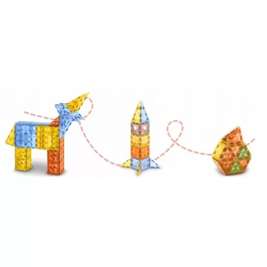 Blocuri magnetice si o masinuta, 100 elemente, Ricokids RK-766 Blocuri magnetice si o masinuta, 100 elemente, Ricokids RK-766