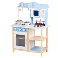 Bucatarie copii din lemn Ecotoys TK040 - Albastru