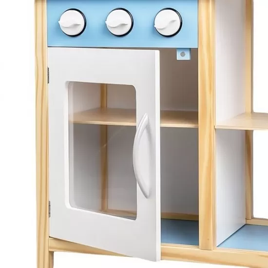 Bucatarie copii din lemn Ecotoys TK040 - Albastru Bucatarie copii din lemn Ecotoys TK040 - Albastru